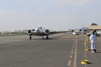 N18E @ SZP - 1958 Beech SUPER E18S, two P&W R-985 450 Hp Wasp Jr. radials, taxi back after landing - by Doug Robertson