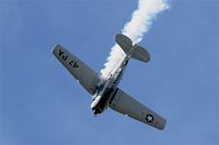 F-AZRB @ LFRU - North American SNJ-5 Texan, On display, Morlaix-Ploujean airport (LFRU-MXN) Air show 2017 - by Yves-Q