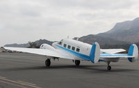 N18E @ SZP - 1958 Beech SUPER E18S, two P&W-R985 450 Hp each radials, E model first of the Super models, taxi back - by Doug Robertson