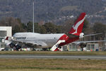 VH-OEJ @ YSCB - Qantas B747-438 VH-OEJ Cn 32914 docked at Canberra International Airport YSCB Gate 5 on 17Jul2020 (with mobile stairs in use), before departing for the last ever Qantas Boeing 747 Passenger Flight. - by Walnaus47