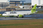 YL-CSF @ ESSA - airBaltic, Airbus 220 on fuselage - by Jan Buisman
