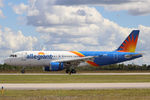 N283NV @ KPGD - Allegiant Flight 1620 (N283NV) arrives on Runway 22 at Punta Gorda Airport following flight from Portsmouth International Airport at Pease - by James Donten
