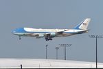 92-9000 @ KORD - Air Force One, SAM 29000 on approch to 27C ORD during Solar Eclipse - by Mark Kalfas