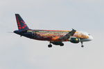 OO-SNF @ LFPG - Airbus A320-214, Short approach rwy 09L, Roissy Charles De Gaulle airport (LFPG-CDG) - by Yves-Q