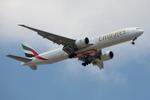 A6-EGR @ LMML - Boeing 777-31H/ER of Emirates Airlines reg A6-EGR on long finals for RW13 in Malta. - by raymond