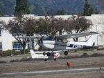 N733AD @ POC - Gentle flair prior to touchdown - by Helicopterfriend
