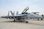 165676 @ EGLF - 165676 Boeing F?A-18F Hornet USN SBAC - by PhilR