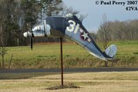  @ Virginia Beach Airport - Decorative dolphin dressed as the Fighter Factory's FG-1D - by Paul Perry