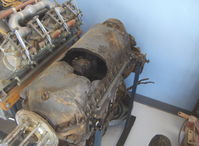  - Early Aircraft Engines in Watson Hangar-Aviation Museum of Santa Paula, Closeup-from DeHavilland Tiger Moth- DeHavilland Gipsy Major I engine damage from inverted crash-two fatalities - by Doug Robertson
