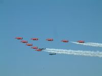  - Red Arrows and Three Spitfires at Royal International Air Tattoo 2005 - by Steve Staunton