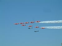  - Red Arrows and Three Spitfires at Royal International Air Tattoo 2005 - by Steve Staunton