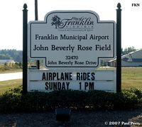  - Roadside sign at the Franklin airport - by Paul Perry