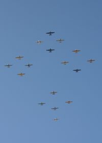  - EAA AirVenture 2008, 17 North American T-6 Flyby - by Timothy Aanerud
