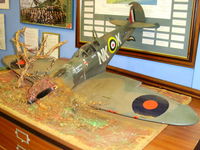  - model of a Spitfire crash site on display at the Fenland & West Norfolk Aviation Museum - by chris hall