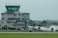  - RNAS Yeovilton at the 2008 Air day: banners on the tower and a Fairey Swordfish in front of it. - by Henk van Capelle