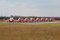  - Red Arrows taxiing in line astern - by Chris Hall