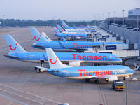  - Thomson dominating Terminal 2 at Manchester Airport - by Chris Hall