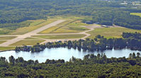  - Looking west from North Swanzey to Wilson Pond and Dillant-Hopkins Airport. Altitude 2,000 feet. - by Ron Yantiss