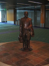 - Statue of Gov Victor G. Atiyeh in the PDX Airport - by Ronald Barker
