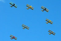  - Seven DeHavilland Moths with a Fly by at 2011 Baxterley Wings and Wheels Day. G-EMSY , G-ANEM , G-AHOO , G-AOBX , G-ANFM , G-ANEN and G-ANMY (DE470) - by Terry Fletcher
