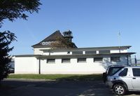  - the main terminal building seen from the east, the lower building in front is the GA-terminal at Braunschweig-Waggum airport - by Ingo Warnecke
