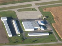  @ Piqua Airport- Hartzell Field Airport - View of the ramp, looking NE from 2500' - by Bob Simmermon