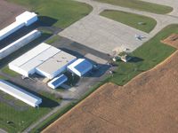  @ Piqua Airport- Hartzell Field Airport - View of the ramp, looking NW from 2500' - by Bob Simmermon