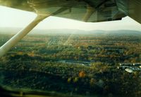  - Turning Right Base for Runway 24 over Red Oaks Mill at Dutchess County Airport, Poughkeepsie, NY - 1986  - by scotch-canadian
