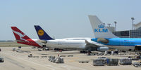 @ Dallas/fort Worth International Airport - QANTAS, Lufthansa and KLM at the gate - DFW Airport, Texas - by Zane Adams