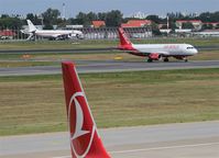  - View from visitor´s terrace over runways 08 left and right to governmental airport area of TXL. - by Holger Zengler