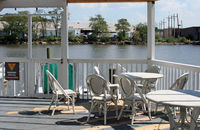  - This is an overview of the little seaplane base along the Hackensack River, showing the the terminal seating area behind the docks. - by Daniel L. Berek