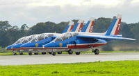  - Patrouille de france Alphajets E44/6,E117/5,E158/8 & E114/7 Line up on runway 09 for take off - by Mike stanners