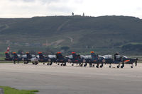  - Line-up of seven Socata TB 30 Epsilon trainers on the platform of BA1 Sintra Air Base, Portugal. - by Henk van Capelle