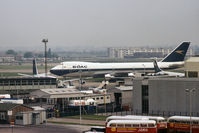  - Seen from the roof of the Queens Building, Heathrow Airport in 1973, a BOAC 747-136 taxies past a BOAC VC10 Srs1101 and Boeing 707-436. - by Harry Longden
