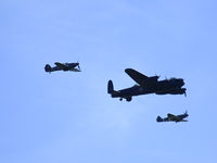  - BBMF Spitfire hurricane and Lancaster in action at Leuchars airshow 2009 - by Mike stanners