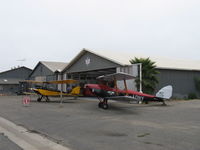  - The David Watson Aviation Museum of Santa Paula hangar-British DeHavilland Tiger and Gipsy Moth Bipes live here. A good DeHavilland aircraft engine collection, too! - by Doug Robertson