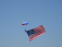  - Parachute Jumper opening Wings Over Camarillo Airshow 2013 with OLD GLORY - by Doug Robertson