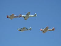  - Condor Squadron fast pass over Rwy 26 at Wings Over Camarillo Airshow 2013. The Condor Squadron has many members with T-6 TEXAN and SNJ North American Aviation military trainer aircraft - by Doug Robertson