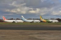  - European storage area with N334MP, SX-VIP and EI-ETT - by John Coates