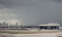  - Miami northeast ramp with storm forming over Downtown - by Florida Metal