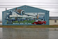  - Millville Airport was built during World War II as a training base, the nation's first defense air field.  This beautiful mural commemorates the airport's original role, with P-47s, the aircraft used. - by Daniel L. Berek
