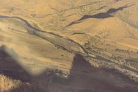  - Kern Valley looking to the west.You can see river parking on the west side of the runway with a few planes parked there. Unfortunately the river can get low to dry mid to late summer. - by S B J