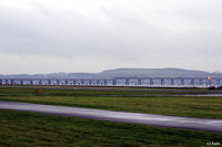  - Uncluttered view looking south east across the airfield at Dundee Riverside, towards the Tay Rail Bridge and the Kingdom of Fife beyond. - by Clive Pattle