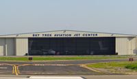  - Sky Trek Aviation hangar at Modesto County Airport, Modesto, CA. Note one of the King Airs in the hangar flew to Reid Hillview for the Super Bowl. - by Chris Leipelt