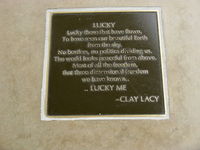  - Clay Lacy Tribute Plaque at CMA Aircraft View Park, Clay is retired United Airlines pilot with Jet FBOs at KVNY & KBFI. Owns a Douglas DC-3C in UA period livery among others and has over 50,000 flight hours! - by Doug Robertson