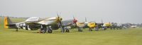  - Part of the Flightline emerging from the morning mist at the IWM American Airshow, May 2016. - by Eric.Fishwick