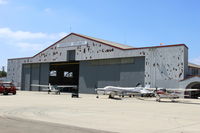  - Camarillo Aircraft hangar, shared with Ventura County Sheriff's and Fire Helicopters Unit at opposite end of hangar. Now in 2019 entire hangar is used by Ventura County Sheriff and Fire Dept. - by Doug Robertson