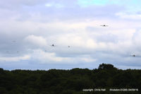  - 10 aircraft dash to the finish line in the Royal Aero Club RRRA Kings Cup air race at Shobdon - by Chris Hall