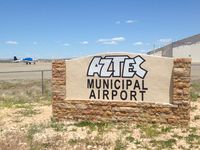  - This is the new Aztec Municipal Airport sign designed and constructed by Ed Kotyk.  - by Joshua W. Ray