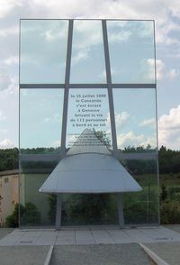  @ Paris Charles de Gaulle Airport (Roissy Airport) - Memorial at the crash site at Gonesse to the tragic crash of Concorde after take off from Le norget - by Keith Sowter